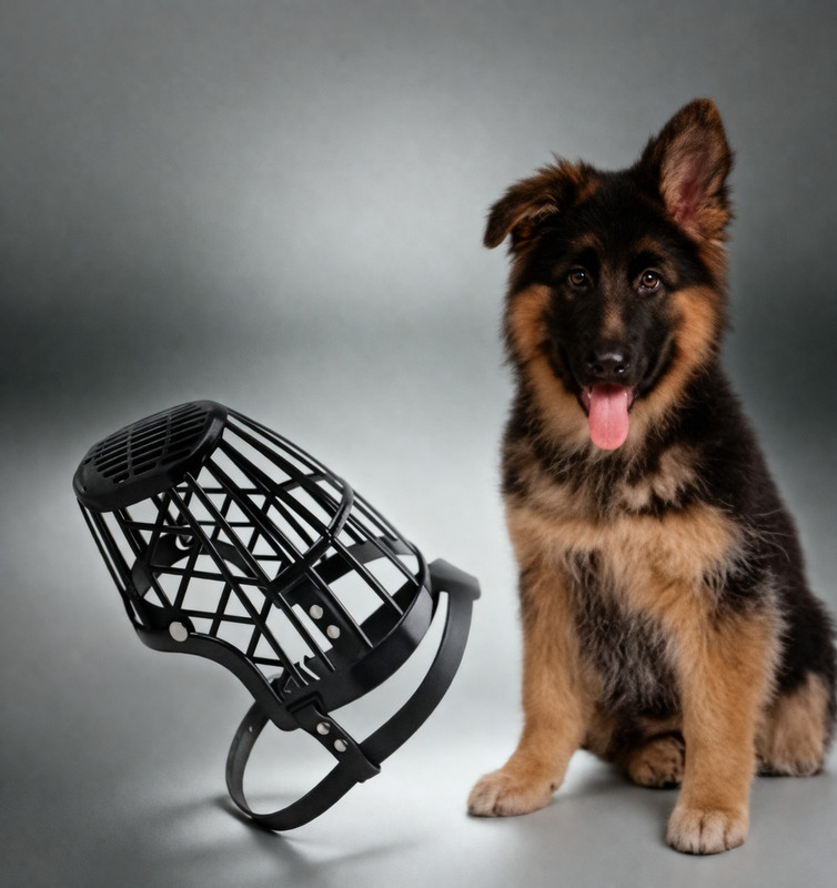 Purrally 5No Dog Plastic Muzzle Adjustable | Lightweight Basket Muzzle for Safe Training Large Other Dog Muzzle(Black)
