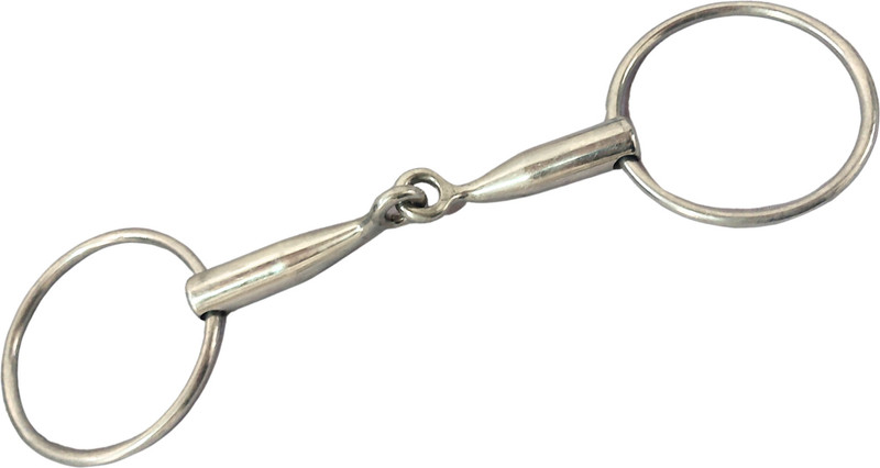 ZoOwill Horse Loose Ring Snaffle Bit, Large Ring Horse Muzzle(silver)