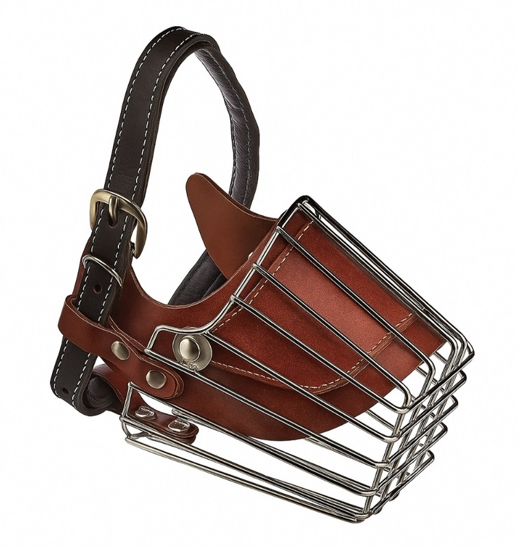 AomniStore Adjustable Breathable Metal Wire Basket Muzzle with Soft Padding for Medium Dogs Medium Other Dog Muzzle(Multicolour)