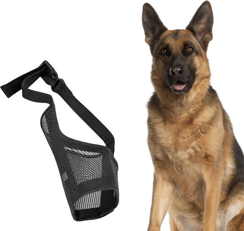 DreamAuro Dog/Puppy Net Mesh Mouth Mask/Muzzle, Durable Nylon, Ventilated, Training Extra Large Other Dog Muzzle(Black)