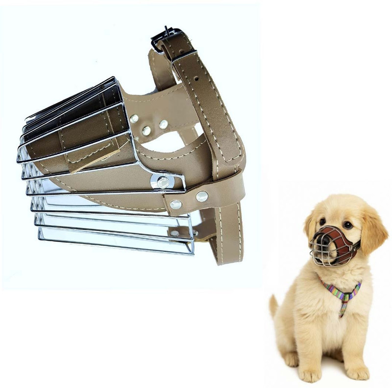 AKEnnterprises Dog Muzzle Adjustable Leather Strap & Breathable Dog Metal Muzzle (X-Small) Extra Small Other Dog Muzzle(MultiColor)