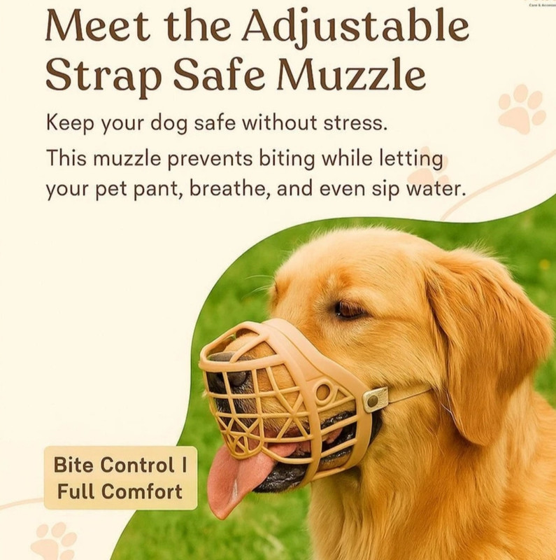 RS Pet Vet Shop Dog Muzzle 5 No. For Young Dogs Medium Ring Dog Muzzle(Brown)