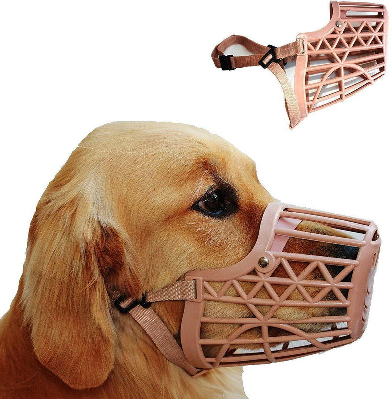 Petfun Dog Mouth Cover 4N Muzzle Basket Design Anti-biting Straps Mask(NECK LINE-39CM) Medium Strips Dog Muzzle(BROWN)