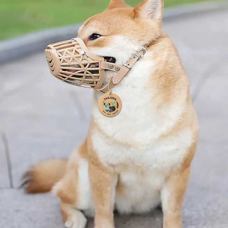 Tailuma Plastic Dogs Muzzle Basket Design,Anti-Biting,Adjusting Straps,Mask for Dog/4 no Medium Strips Dog Muzzle(Black)