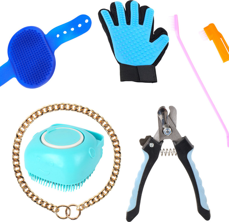 PAWDLESS All in One Pet Grooming Essentials Set for Bathing Brushing and Trimming Grinder Nail Clipper(For Dog & Cat)
