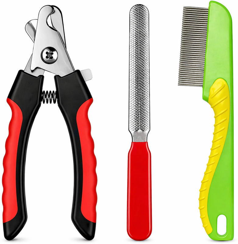 Emily Pets Dog Grooming Kit Flea Comb & Nail Clipper Combo, Anti Flea Lice Remover Comb Scissor Nail Clipper(For Dog & Cat)