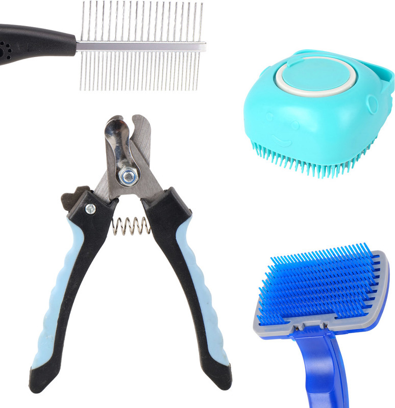 PAWDLESS Pet Care Kit with Dog Nail Cutter and Bath Scrubber Grinder Nail Clipper(For Dog & Cat)