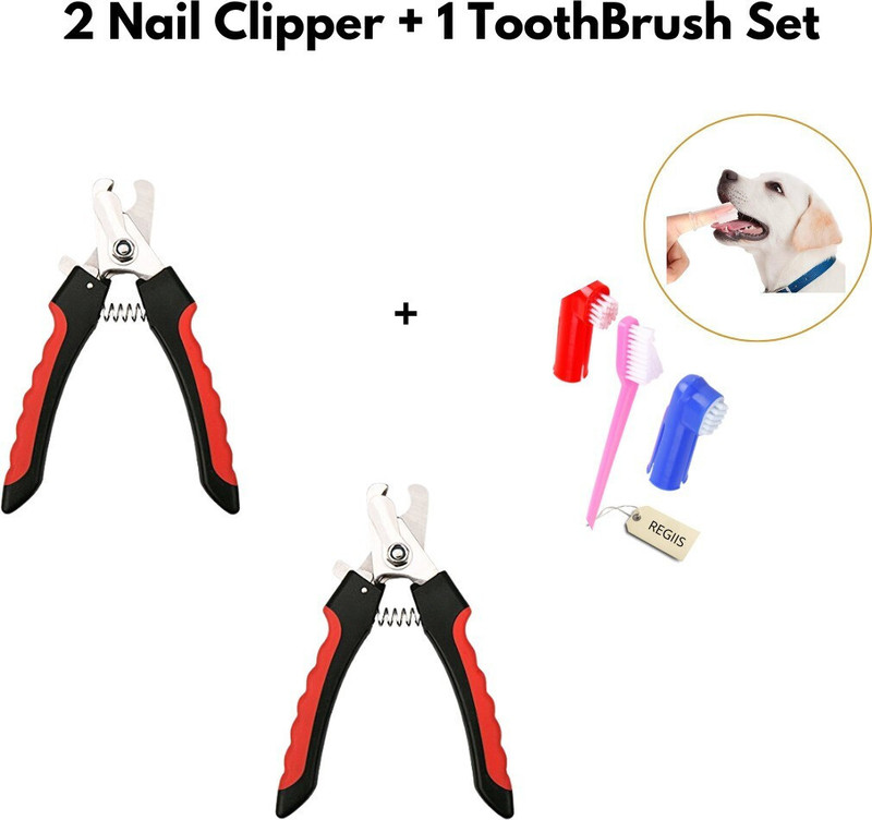 Regiis 2 Nail cutter + Comb (Pack of 3) for all size of pets Grinder Nail Clipper(For Dog)