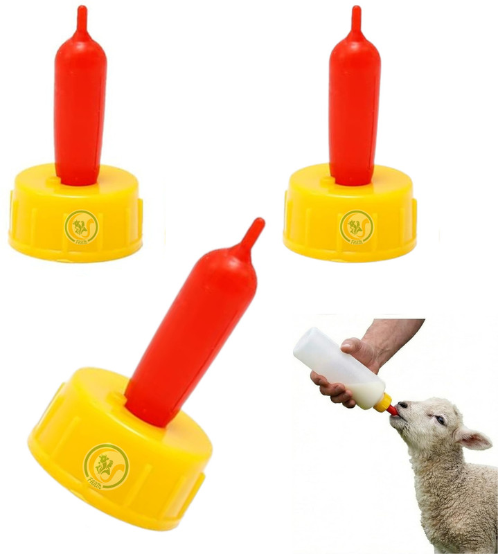 Cj farms and agritech Bottle Topper Nipple for Goat, Puppy and Kitten(2 Pieces) Pet Nursing Kit