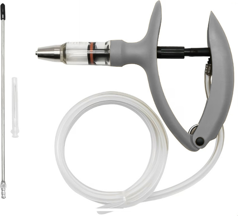 SAFURE Continuous Injector 5ML Automatic Self-Refilling Livestock Syringe with Tube, Pet Nursing Kit