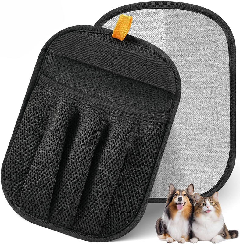 LYROVO Pet Hair Removal Glove for Cats & Dogs Pet Pad Holder(Black)