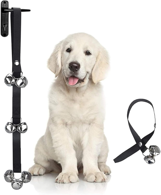 Augen Dog Doorbells, Tough Adjustable Nylon Door Bells for Dogs Puppies 7 Door Bells Pet Seat Belt(Medium)