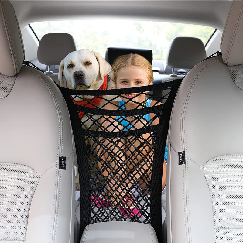 DIVYAMSHOPEE 3-Layer Car Seat Organizer Mesh Storage Bag & Dog Barrier Between Seats Car Side Seat Catcher(10 L)