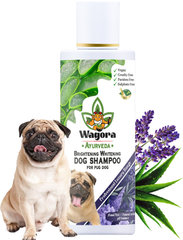 Wagora Ayurveda Brightening Whitening Pug Dog Shampoo Whitening and Color Enhancing, Conditioning Aloe Vera, Rosemary & Lavender, Natural Fragrance Dog Shampoo(100 ml)