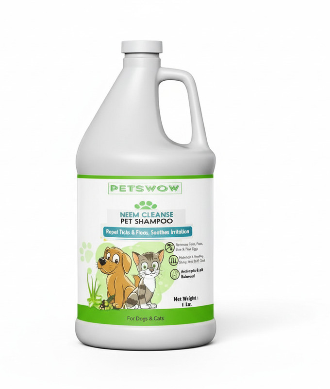 Apnapets Herbal Pet Shampoo Effective, Allergy Relief, Anti-dandruff, Anti-itching, Anti-Bacterial, Flea and Tick, Anti-fungal Neem Dog Shampoo(1 L)