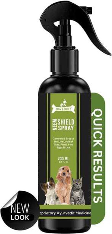 varnis Neem Shield Spray for Dogs & Cats Controls Ticks Pack Of 1 Flea and Tick Lemongrass Dog Shampoo(200 ml)