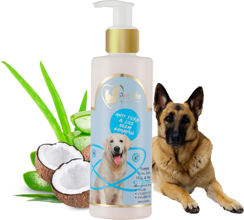 Pet Life Dog Shampoo Anti Tick & Flea For Indian Spitz Dog & Puppy | Healthy Shiny Coat Anti-itching, Flea and Tick, Conditioning Fresh Fragrance, Control Lice, Mites, Tick & Flea Shampoo For All Dog Breed Dog Shampoo(200 ml)