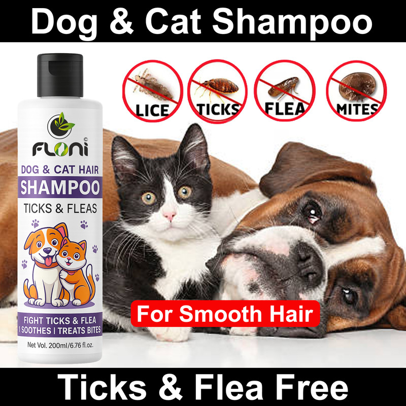 floni Baby Dog Shampoo & Puppy Shampoo – Gentle Natural Dog Shampoo for Dogs Anti-Bacterial, Anti-dandruff, Anti-fungal, Anti-itching, Flea and Tick Fragrance Free Cat, Dog, Rabbit, Monkey, Horse Shampoo(200 ml)