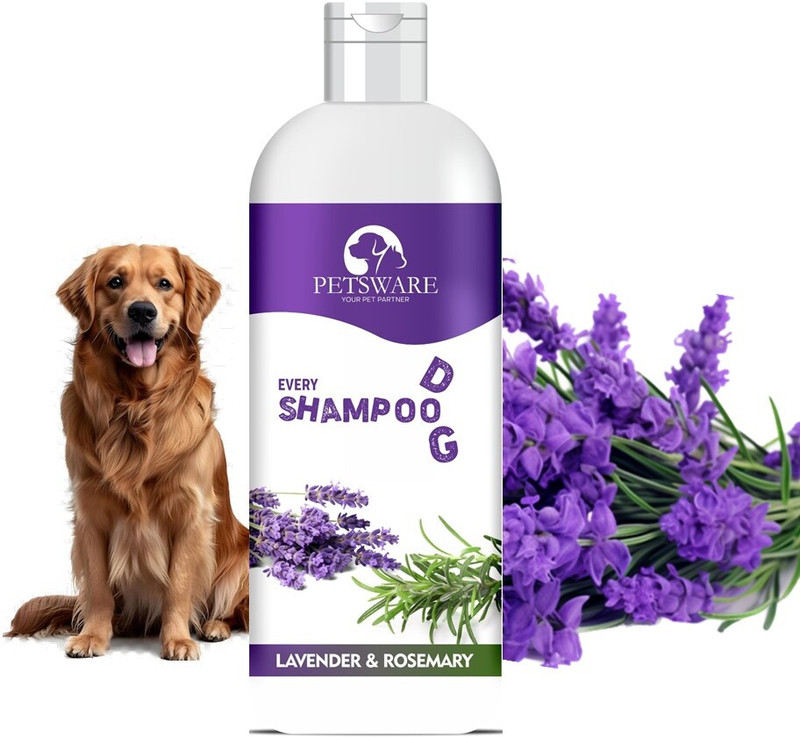PETSWARE LAVENDER Dog Shampoo|Puppy Safe Herbal,Allergy Relief Shampoo for All Dog Types Allergy Relief, Anti-fungal, Flea and Tick, Anti-parasitic Lavender Dog Shampoo(200 ml)