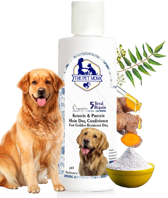THE PET MOM Keratin & Protein Hair Dog Conditioner For Golden Retriever Dog/Puppy-Split Ends Conditioning Fresh Fragrance, Soft, Silky, Shine Dog Hair -Control Hair Fall | All Dog Breed, Dog Shampoo(200 ml)