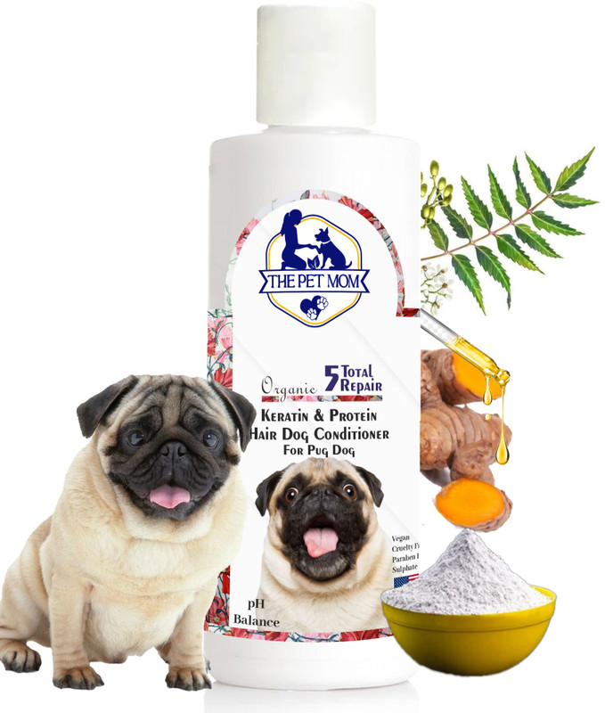 THE PET MOM Keratin & Protein Hair Dog Conditioner For Pug Dog & Puppy | Dullness/Split Ends Conditioning Fresh Fragrance, Soft, Silky, Shine Dog Hair -Control Hair Fall | All Dog Breed, Dog Shampoo(200 ml)