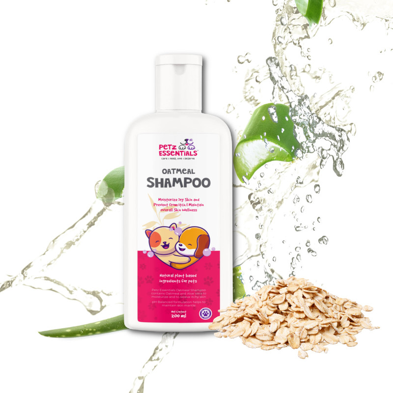 Petz Essentials Oatmeal Dog Shampoo & Puppy Shampoo , Anti-Itch & Hairfall Control , Allergy Relief, Anti-dandruff, Anti-itching, Anti-fungal, Conditioning, Hypoallergenic Oatmeal Dog Shampoo(200 ml)