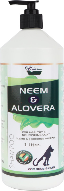 Medilogy Biotech Dog Shampoo Neem and Aloe Vera Anti-microbial, Anti-microbial, Anti-itching, Anti-fungal, Whitening and Color Enhancing Refreshing, Enchanting, Flowery, Fragrance Dog Shampoo(1 L)