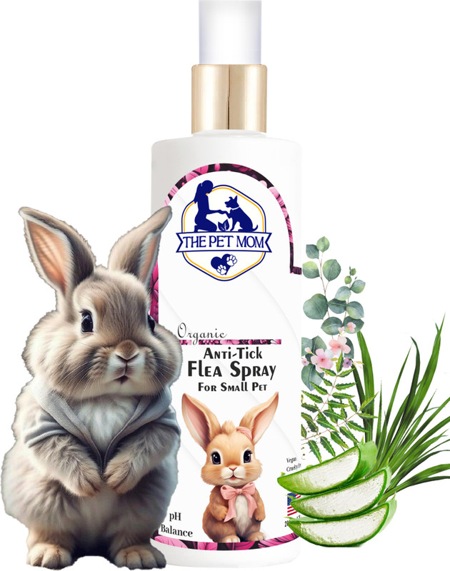 THE PET MOM Anti-Tick Flea Rabbit Spray For Ticks, Lice, Flea |Soft & Conditioned Coat, Allergy Relief, Anti-itching, Flea and Tick, Anti-fungal Fresh, Tick Free Spray For Rabbits | Waterless Tick Shampoo For All Rabbit Breed, Rabbit Shampoo(200 ml)
