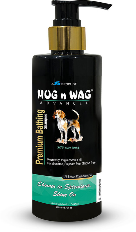 Hug n Wag Pets Shampoo|Hydrates Skin|Made with Rosemary & Virgin Coconut Oil|Allergen-Free Conditioning Artificial Fragrance Free Dog Shampoo(200 ml)