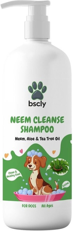 bscly Neem Cleanse Dog Shampoo, Moisturizes & Heals Skin Allergy Relief with Neem, Aloe and Tea Tree Oil Dog Shampoo(500 ml)