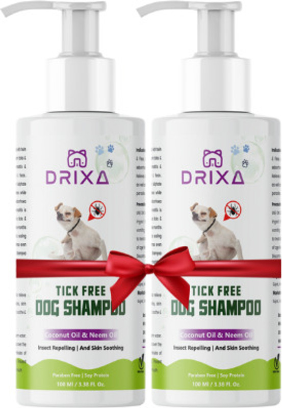 Drixa Allergy Relief, Anti-itching, Anti-Bacterial, Flea and Tick NATURAL Dog, Cat Shampoo(110 ml)