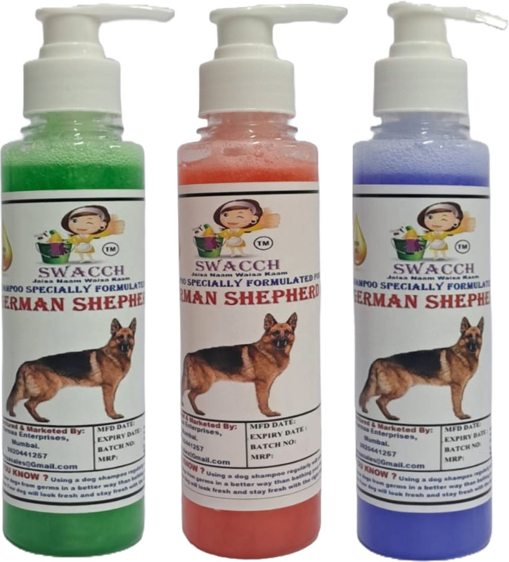 swacch Premium Shampoo For German Shepherd (200ml) (Combo Pack of 3) Conditioning Neem Alovera, Jasmine, Lavender Dog Shampoo(600 ml)