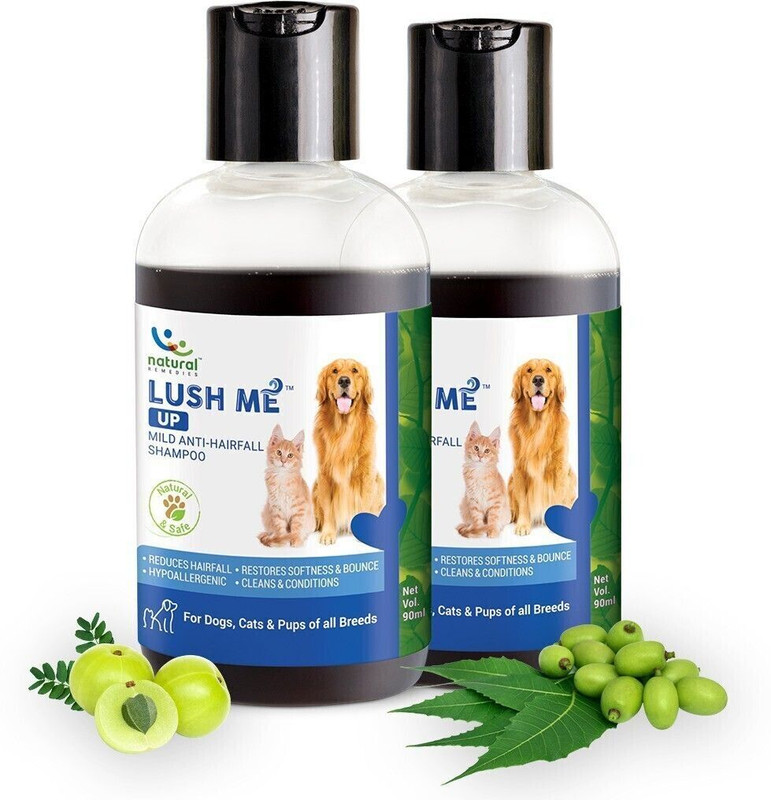 Natural Remedies Lush Me Up Mild Anti-Hairfall Shampoo for Dogs, Cats & Pups of All Breeds Hypoallergenic Fresh Dog Shampoo(180 ml)