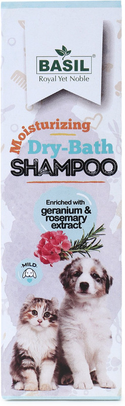 BASIL Moisturizing Dry Foam Allergy Relief Bath Purpose for Puppies, Kittens, older Pets & Dog Shampoo(150 ml)
