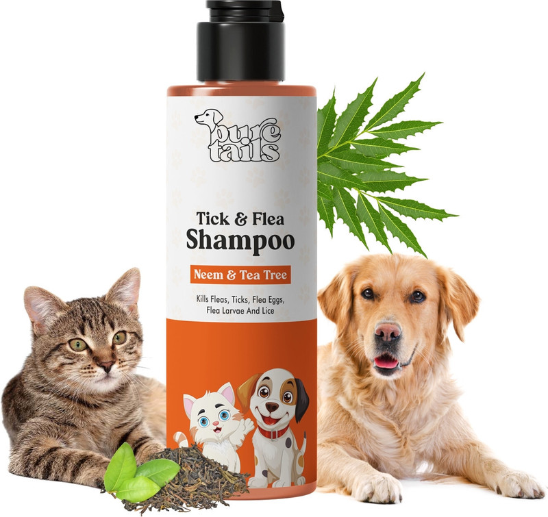 Pure Tails Anti-fungal, Anti-itching, Itch Relief, Conditioning Neem & Tea Tree Dog, Cat Shampoo(200 ml)