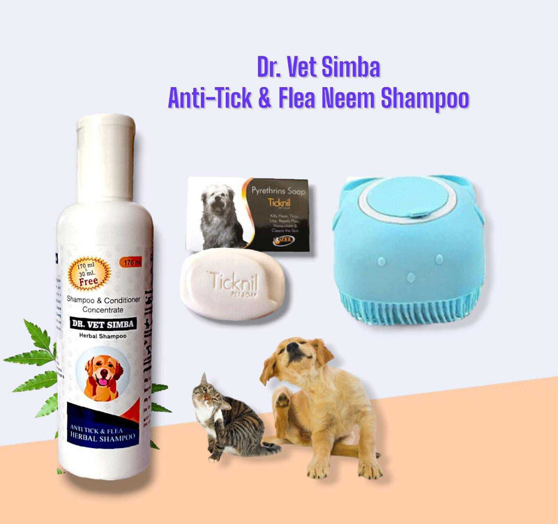Dr. vet simba Allergy Relief, Anti-dandruff, Anti-itching, Flea and Tick, Conditioning Floral Dog Shampoo(295 ml)