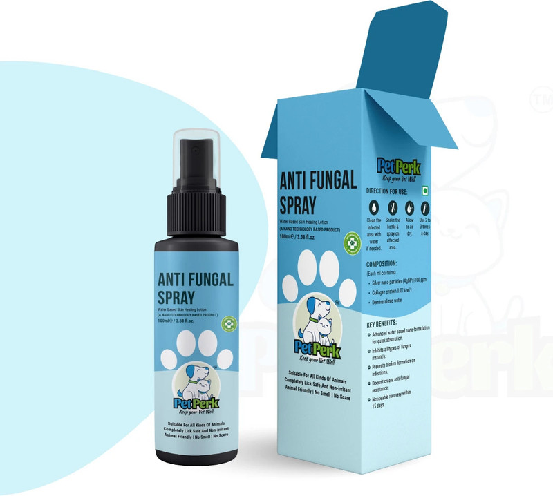 petperk Petperk Anti-Fungal Spray for Dogs for All Kinds of Fungal Infections Anti-fungal odourless Dog Shampoo(100 ml)
