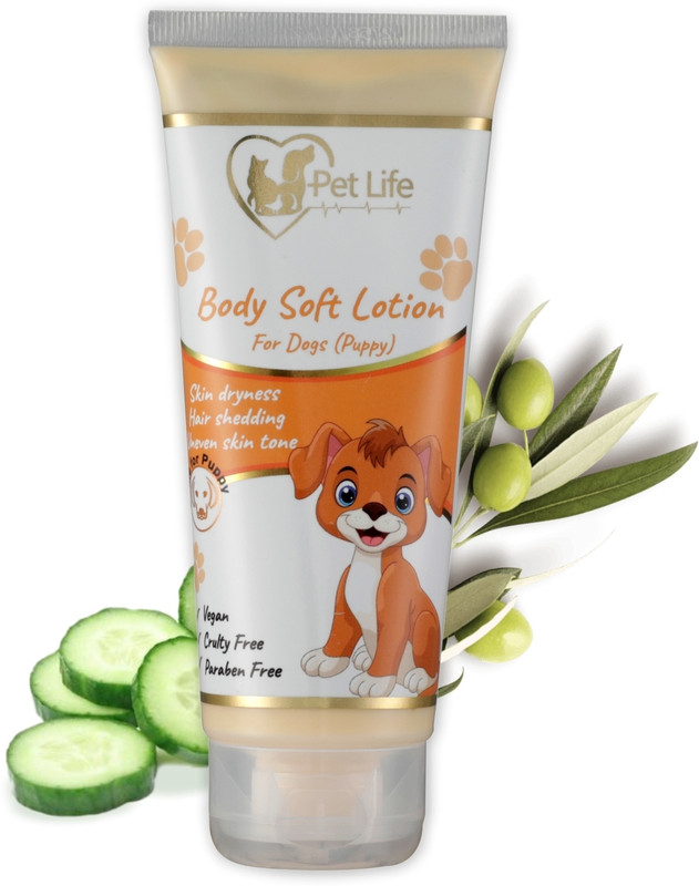 Pet Life Pure Organic Body Lotion For Dog |Effective To Skin Dryness/ Nourishes Skin/ Hair Shedding/ Skin Softening - Safe & Chemical/ Sulphate Free Pet Friendly Formula For All Dog Breeds Conditioning Natural Dog Shampoo(200 ml)
