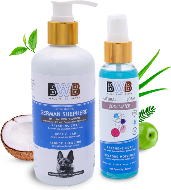 BWB BLACK WHITE BROWN BWB GOLDEN RETRIEVER SHAMPOO with Free Deo Spray Allergy Relief, Anti-itching, Conditioning, Flea and Tick, Anti-microbial - Dog Shampoo(300 ml)