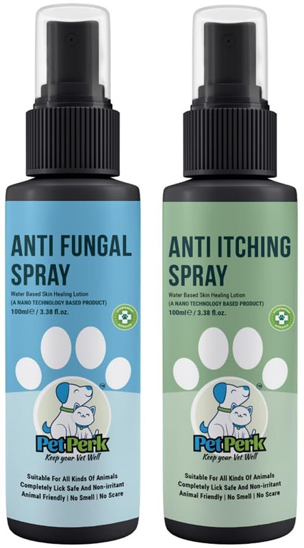 petperk Skin Care Kit Fungi and Anti-Itching Spray for Dog Anti-itching, Anti-fungal Fresh Spray, odourless Dog Shampoo(100 ml)