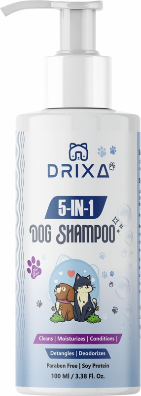 Drixa DOG & CAT SHAMPOO WITH BRUSH Anti-dandruff, Flea and Tick, Conditioning, Anti-itching, Anti-Bacterial NATURAL Cat, Dog Shampoo(100 ml)
