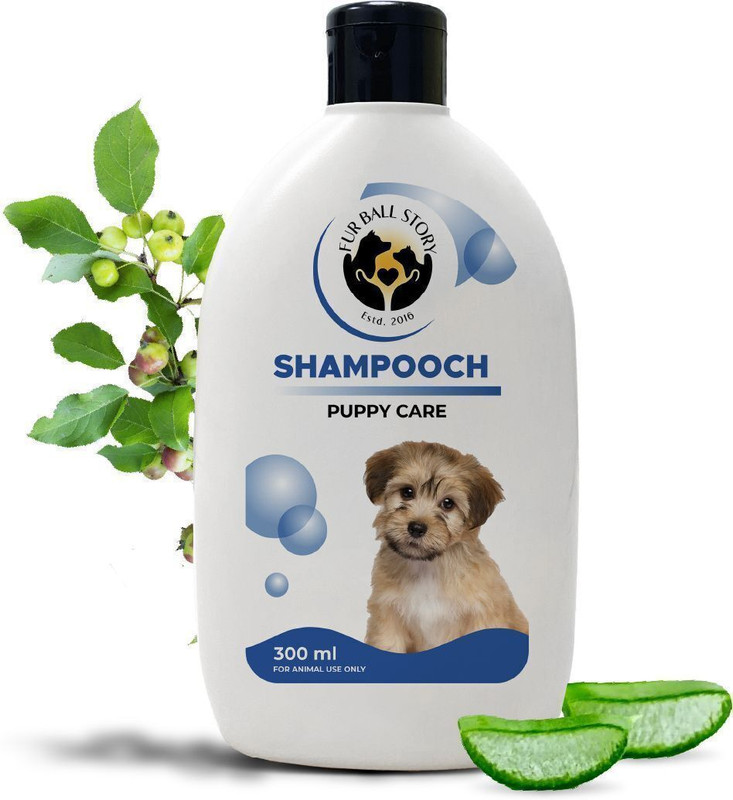 Fur Ball Story Shampooch Puppy Care | Sulphate & Paraben Free | Vet Recommended | Ayurvedic Conditioning, Anti-Bacterial Mild Dog Shampoo(300 ml)