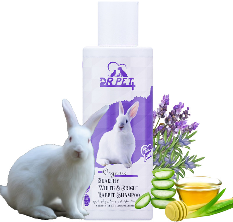 DR PET PLUS Organic Healthy White & Bright Rabbit Shampoo For Deeply Cleanse Coat, Softens Conditioning, Whitening and Color Enhancing Fresh & Soothing Fragrance, Eliminates Bad Odor, For All White Rabbit Breed Rabbit Shampoo(100 ml)