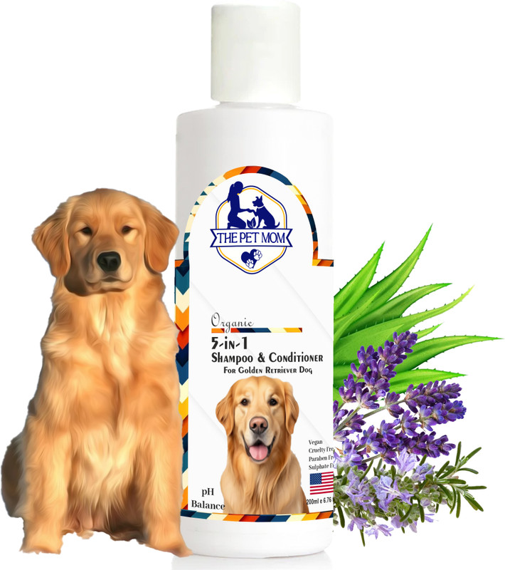 THE PET MOM 5 In 1 Shampoo & Conditioner For Golden Retriever Dog | Deep Cleans, Refreshing, Conditioning Fresh Fragrance, Anti Itching, Anti Fungal, Bad Odor | All Dog Breed, Dog Shampoo(200 ml)