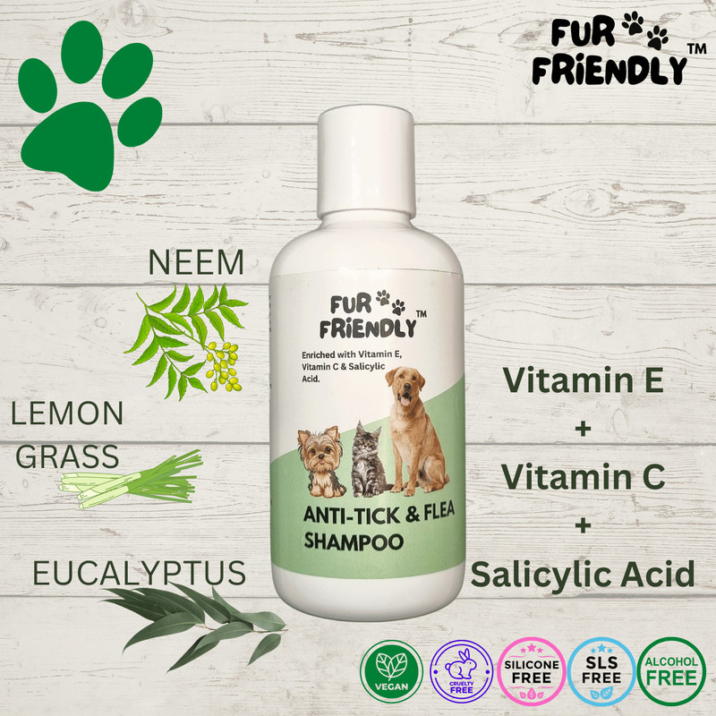 FUR FRIENDLY Flea and Tick Neem Dog Shampoo(200 ml)