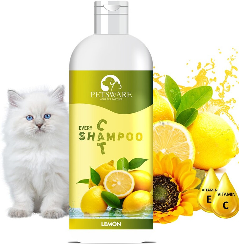 PETSWARE 5 in 1 Lavender Cat Shampoo with Conditioner for Persian Cat & All Cat Types Anti-fungal, Anti-parasitic, Conditioning, Flea and Tick, Whitening and Color Enhancing Lavender Cat Shampoo(200 ml)