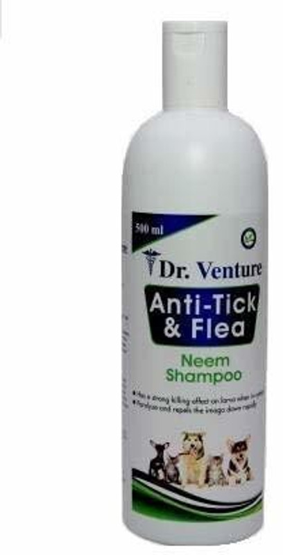 Dr Venture Organic Natural Neem and Lemongrass Anti-Itching, Insect Repellent Anti-Tick and Flea Dog and Cat Shampoo 500 ml Pack of 1 Anti-microbial, Flea and Tick, Anti-itching, Allergy Relief neem Dog Shampoo(500 ml)