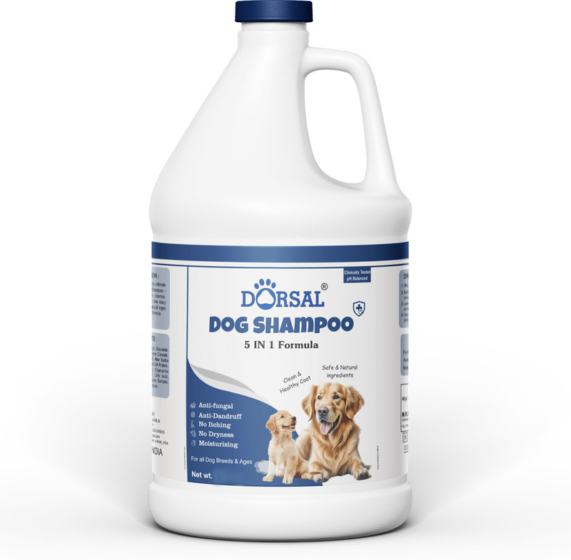 DORSAL Dog Shampoo 5 in 1 formula, 200ml Anti-itching, Anti-Bacterial, Anti-fungal, Anti-dandruff essence Dog Shampoo(200 ml)