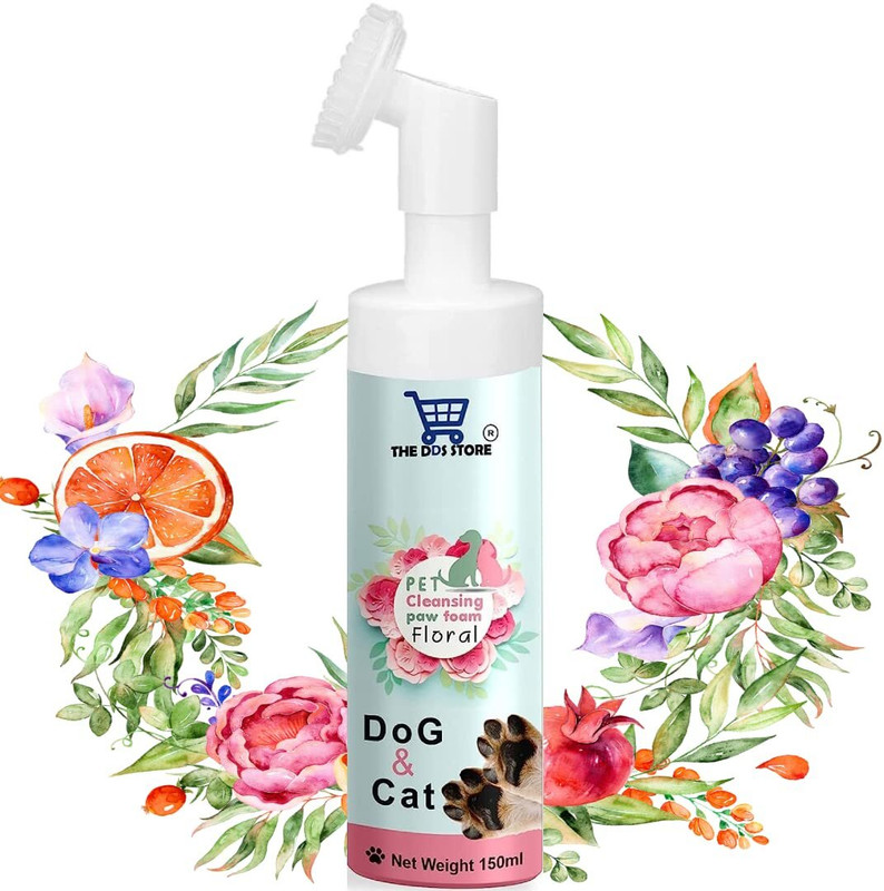 THE DDS STORE No-Rinse Paw Cleaner Foam, Waterless Dog Shampoo Allergy Relief, Anti-dandruff, Anti-fungal, Anti-itching, Anti-microbial, Anti-parasitic Neem & Aloevera Dog Shampoo(150 ml)