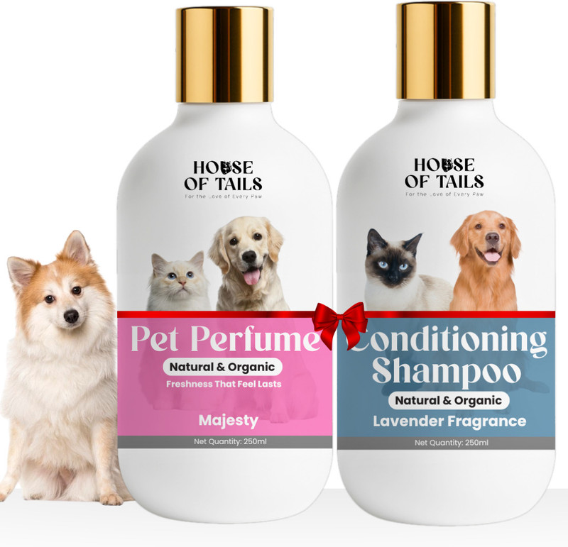 House Of Tails Conditioning Shampoo & Pet Perfume Combo for Soft Fur and Fresh Fragrance Conditioning Lavendar Dog, Cat Shampoo(500 ml)